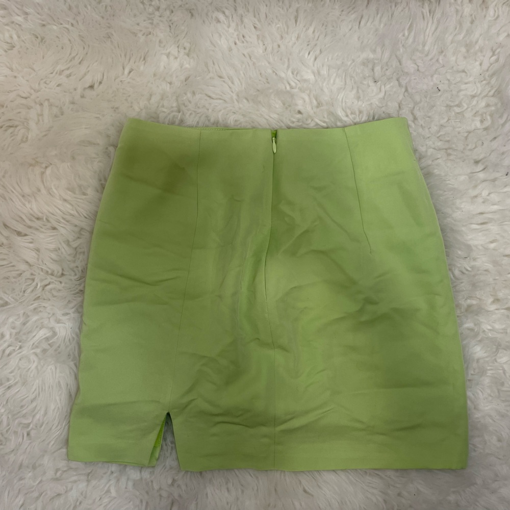H&M new light green Slit-hem Mini Skirt